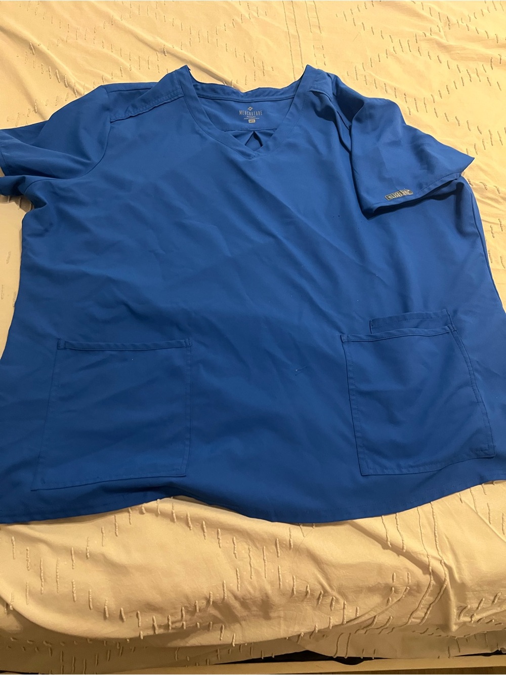 Med Couture Royal Blue Short Sleeve V-Neck Scrub Top
